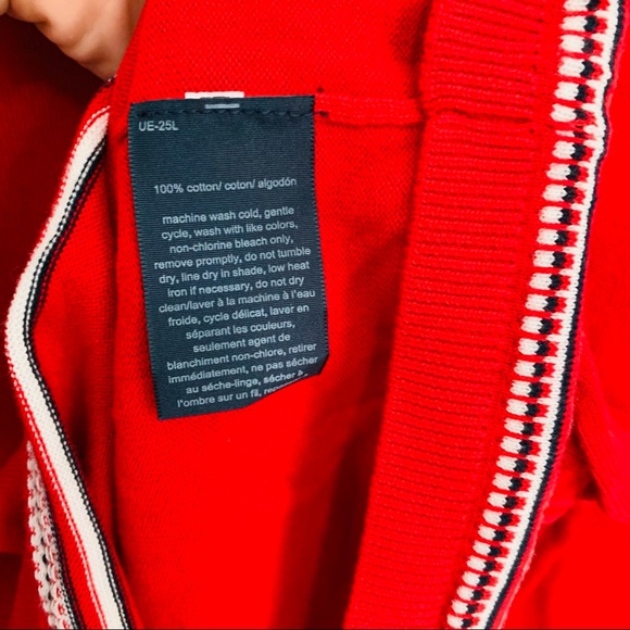 Tommy Hilfiger Red Cotton Light Weight Sweater - Picture 5 of 7